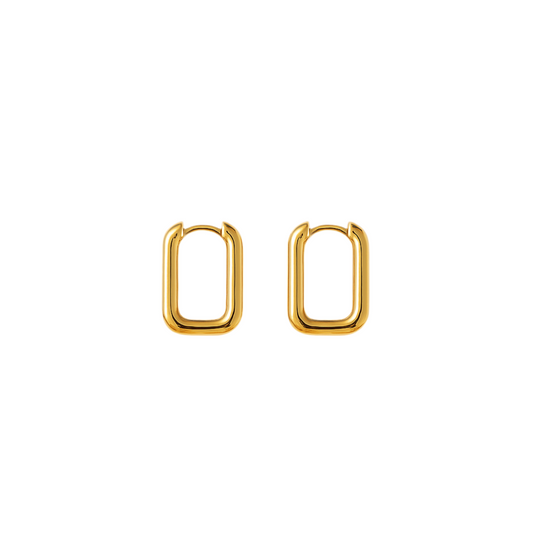 Amara Gold Large Link Hoop Huggies Earrings