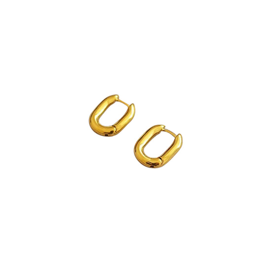 Amara Gold Link Small Hoop Huggies Earrings