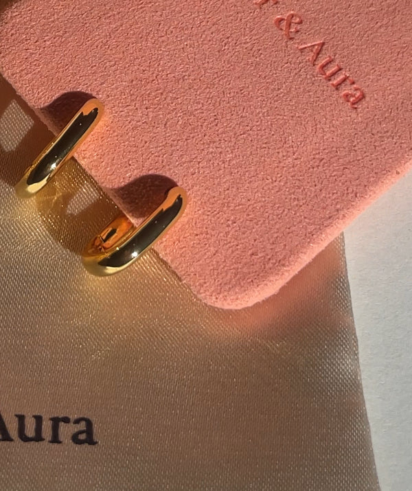 Amara Gold Link Small Hoop Huggies Earrings