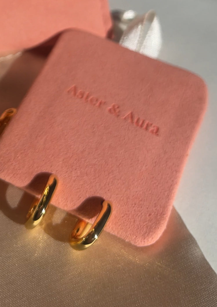 Amara Gold Link Small Hoop Huggies Earrings