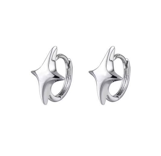 Astria Dainty Star Huggies Silver Earrings