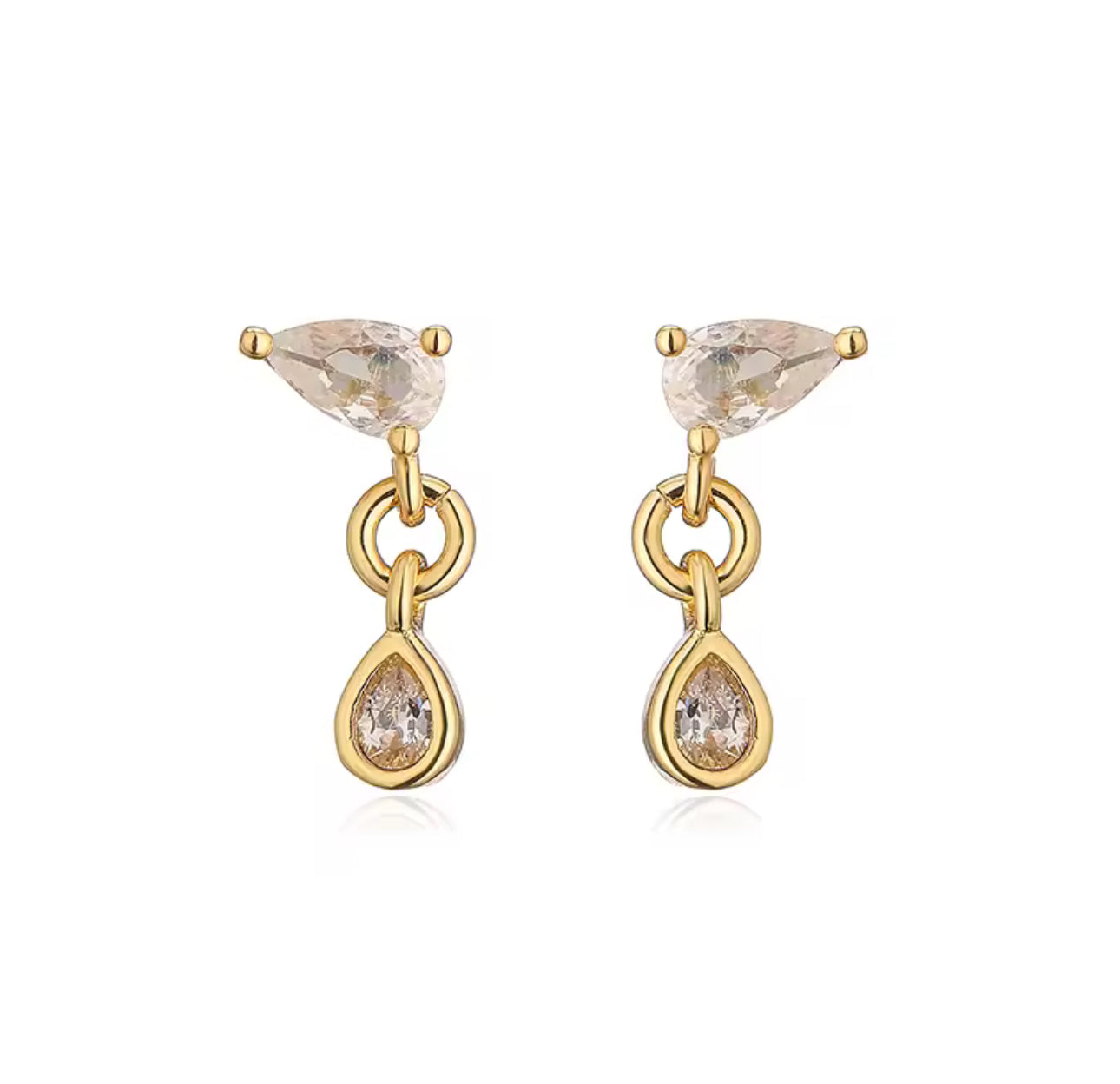 Aurora Teardrop Dainty Gold Stud Earrings