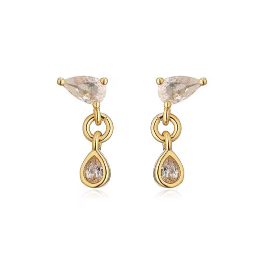 Aurora Teardrop Dainty Gold Stud Earrings
