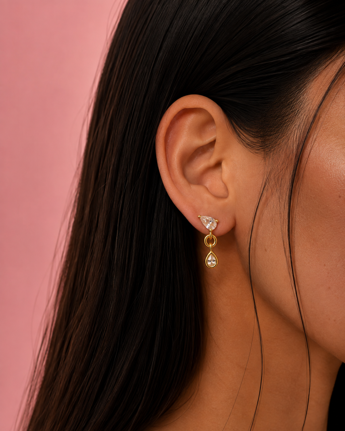 Aurora Teardrop Dainty Gold Stud Earrings
