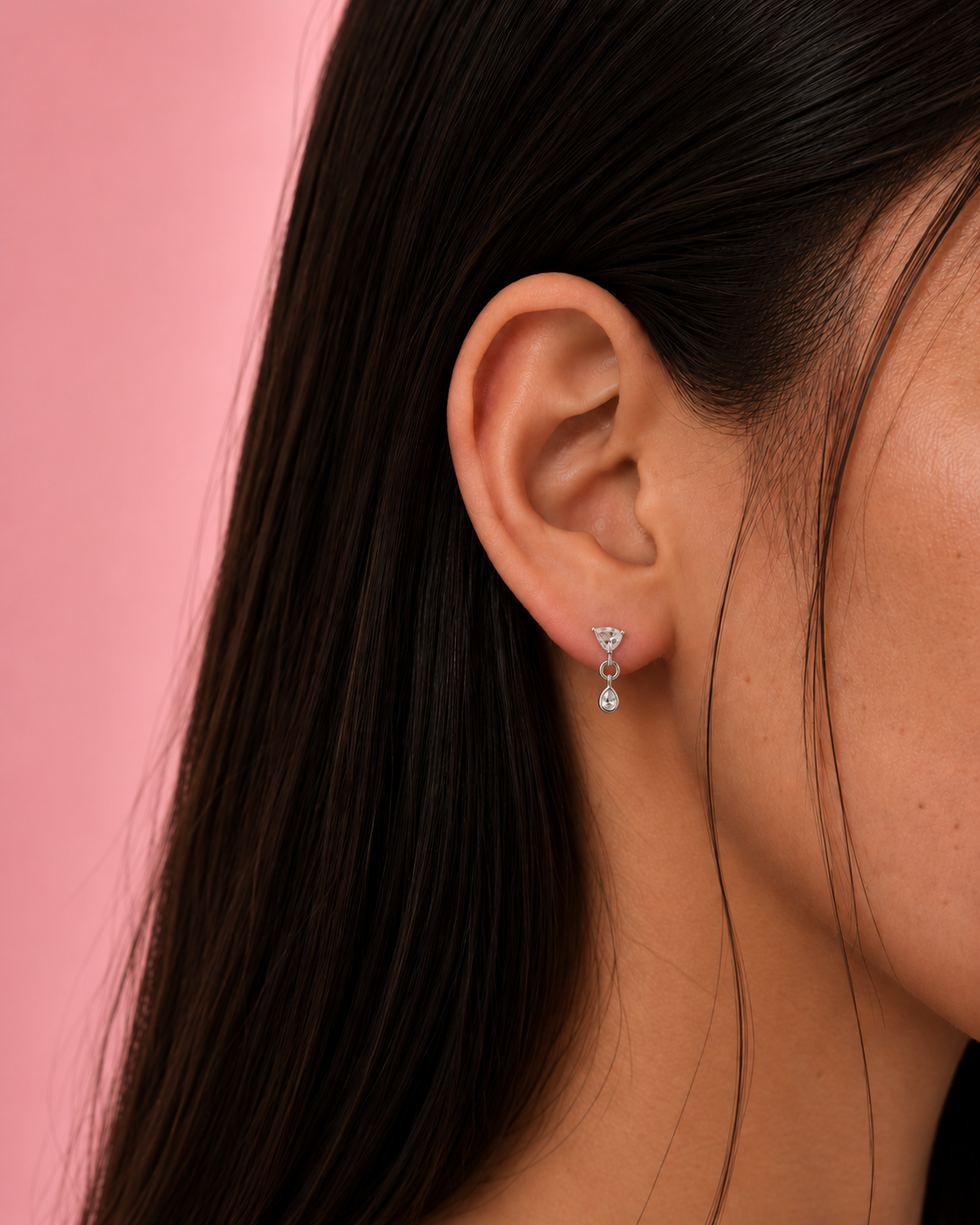 Aurora Teardrop Dainty Silver Stud Earrings