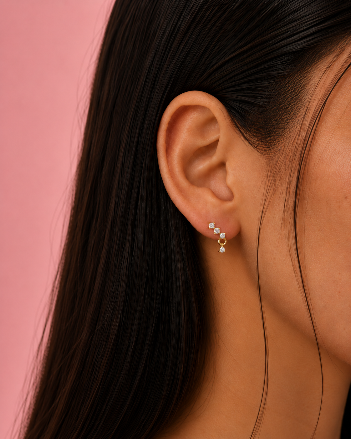 Constellation Drop Dainty Gold Stud Earrings