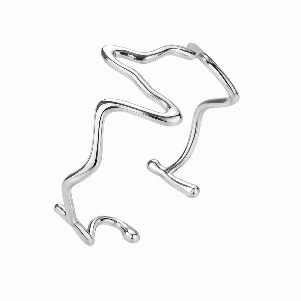 Lunar Wave Adjustable Silver Bracelet