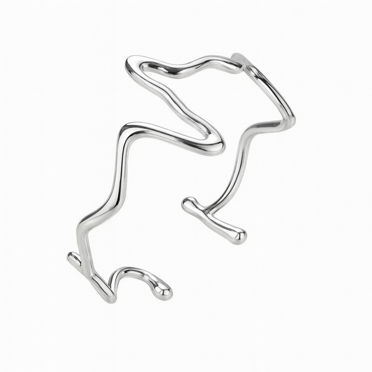 Lunar Wave Adjustable Silver Bracelet