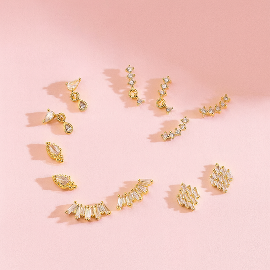 Aurora Teardrop Dainty Gold Stud Earrings