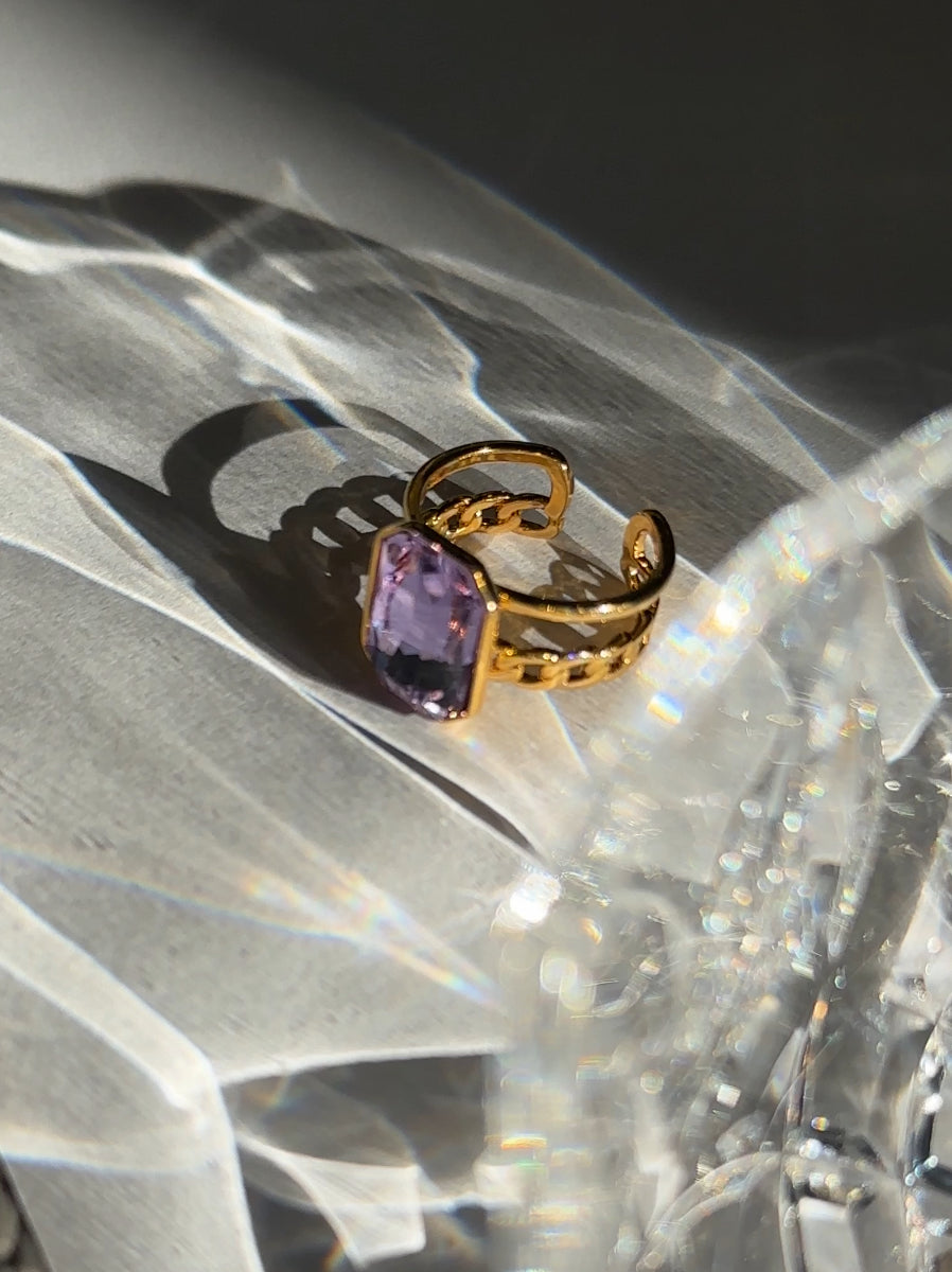 Purple Crystal gold ring buy online Australia