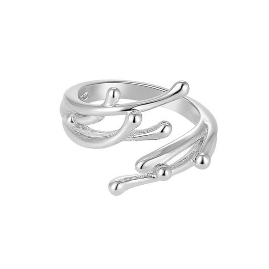 Mystic Forest Vine Silver Adjustable Ring