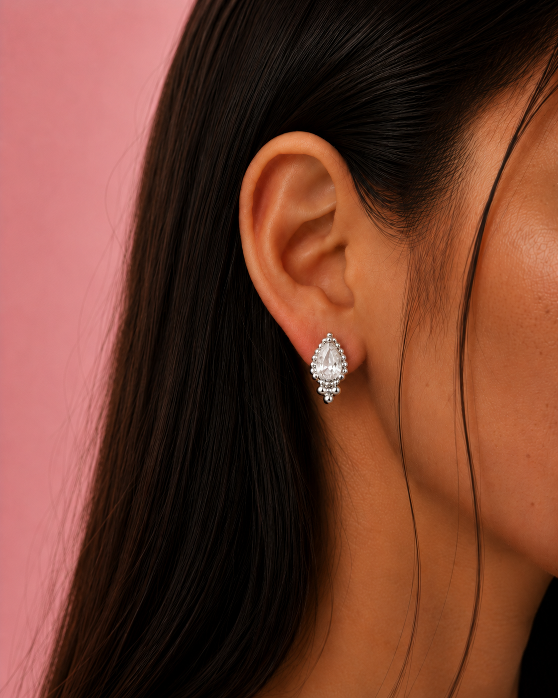 Nyra Dainty Silver Stud Earrings