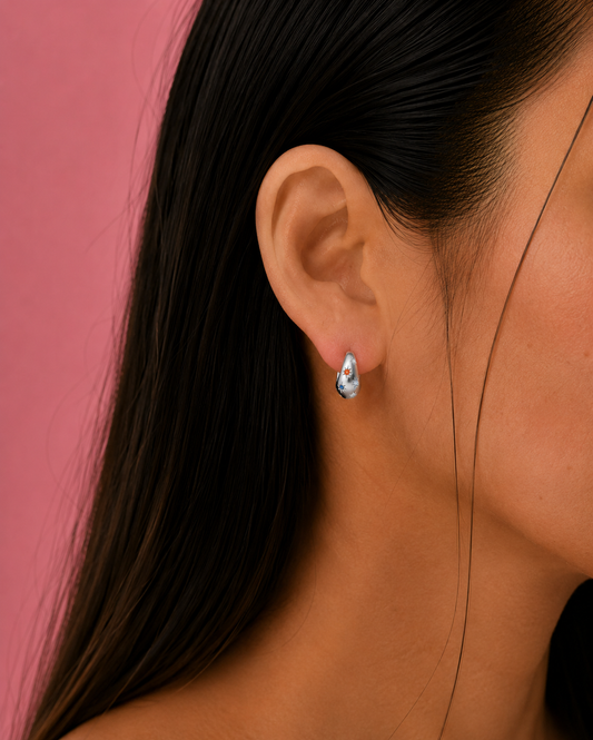 Twilight Colourful Cubic Zirconia Dainty Silver Hoop Earrings