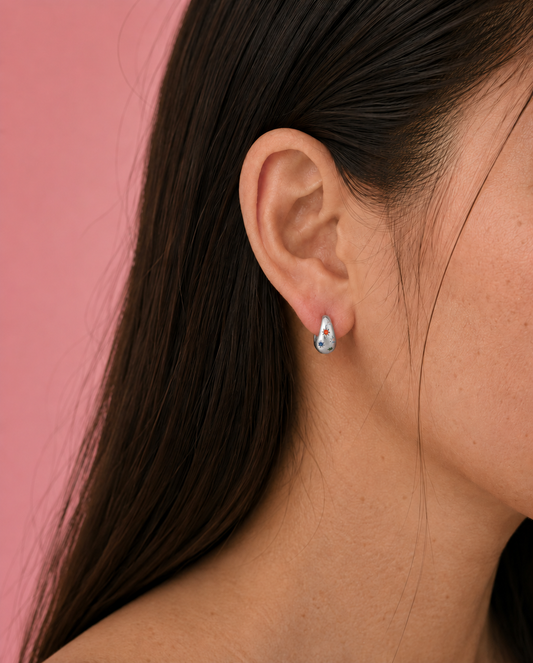 Twilight Colourful Cubic Zirconia Dainty Silver Hoop Earrings