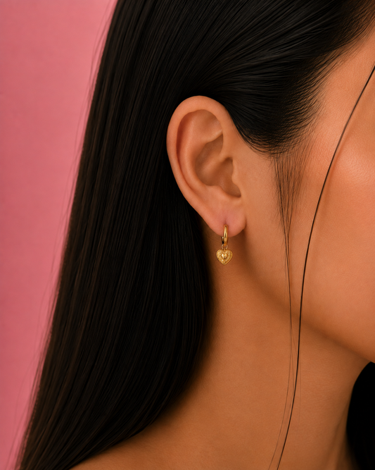 Aurora Heart Vintage Gold Earrings