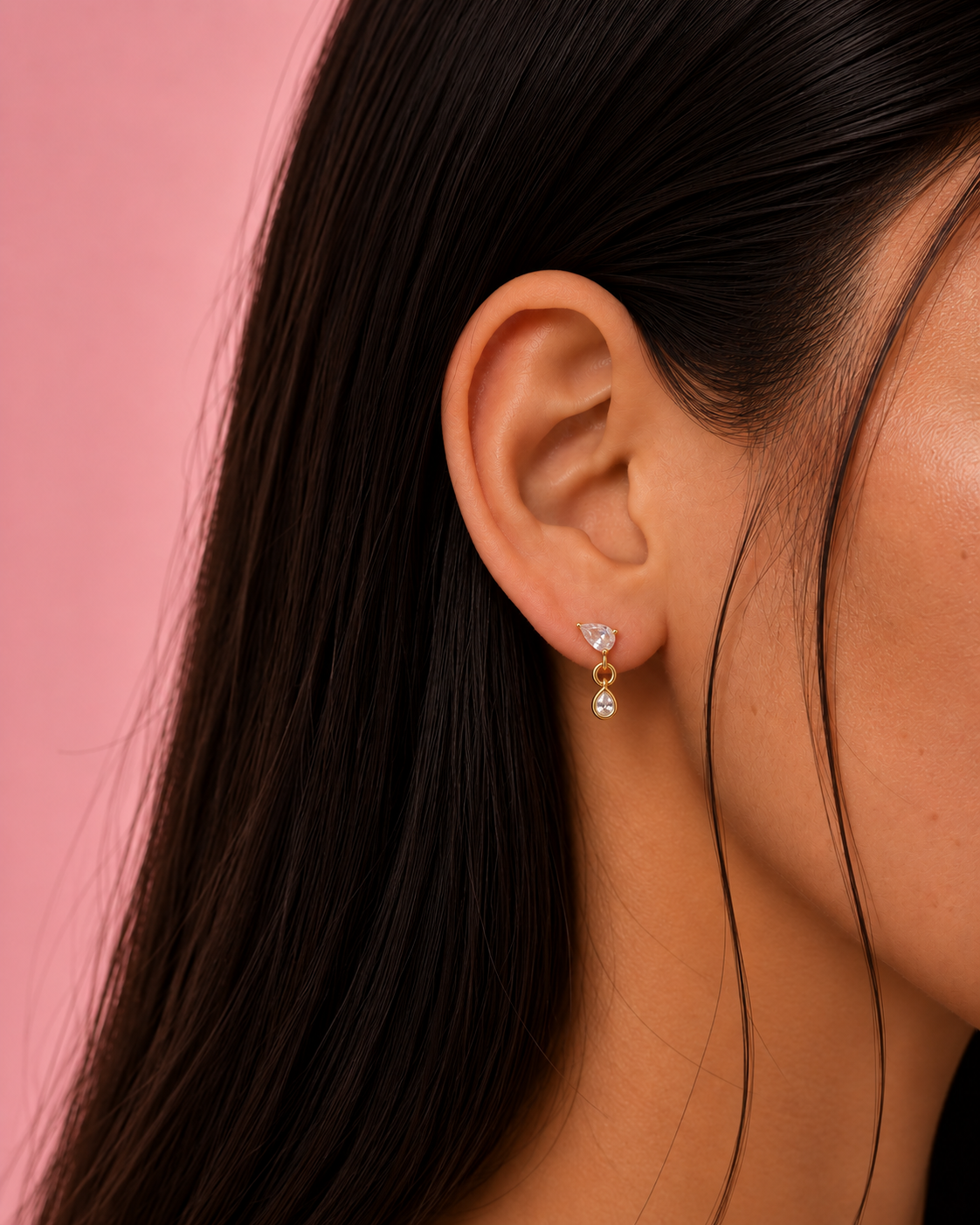 Aurora Teardrop Dainty Gold Stud Earrings