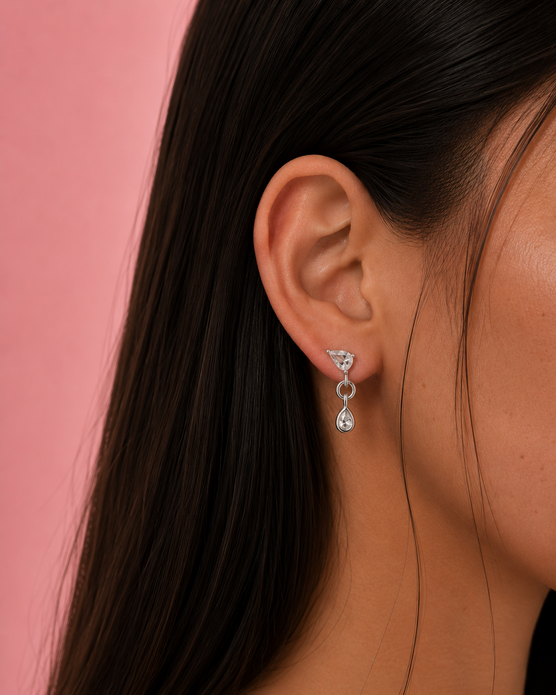 Aurora Teardrop Dainty Silver Stud Earrings