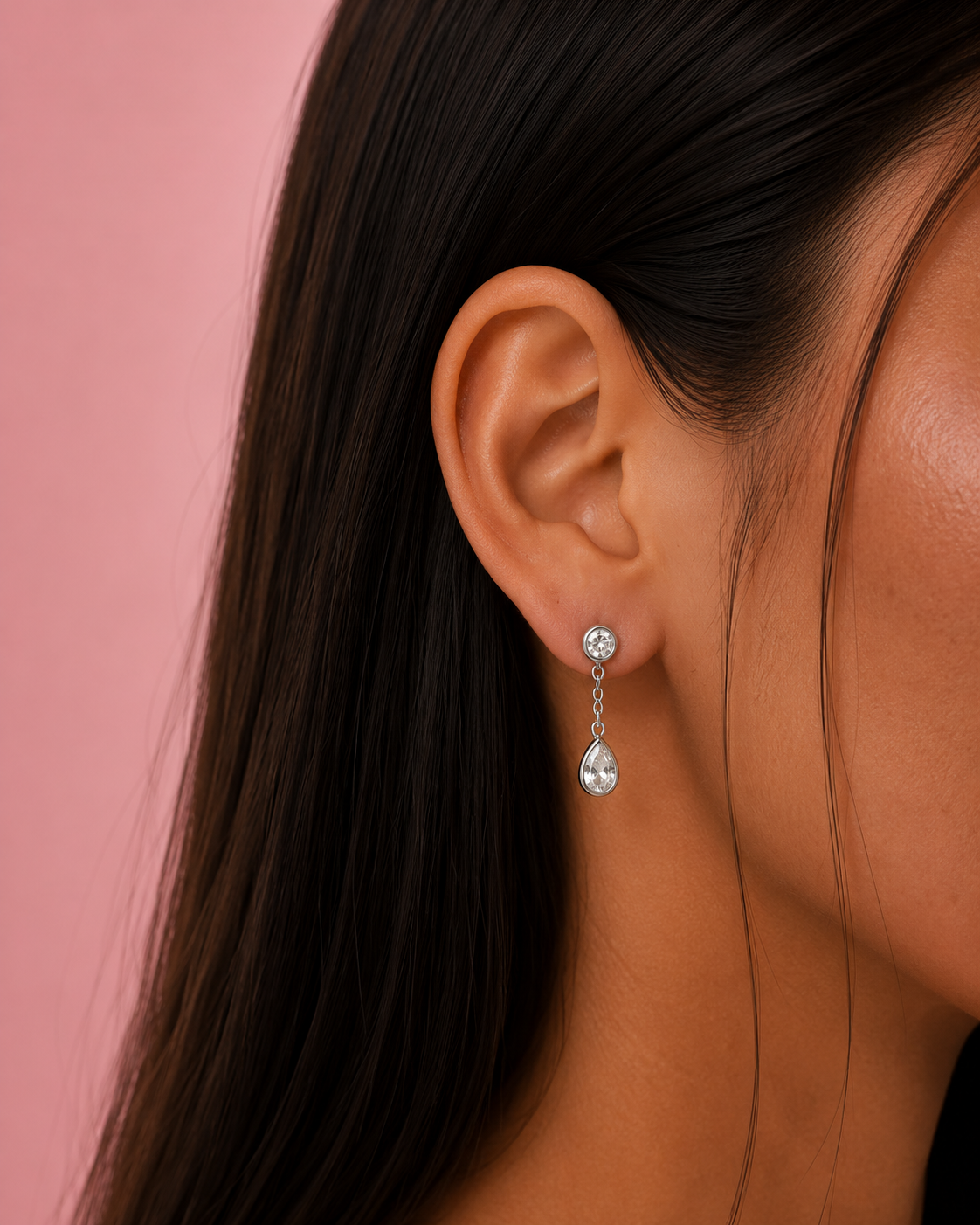 Callista Silver Pear Drop Earrings