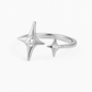 Celeste Star Crystal Adjustable Dainty Silver Ring by Aster & Aura