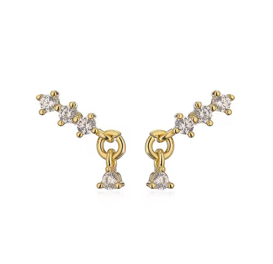 Constellation Drop Dainty Gold Stud Earrings