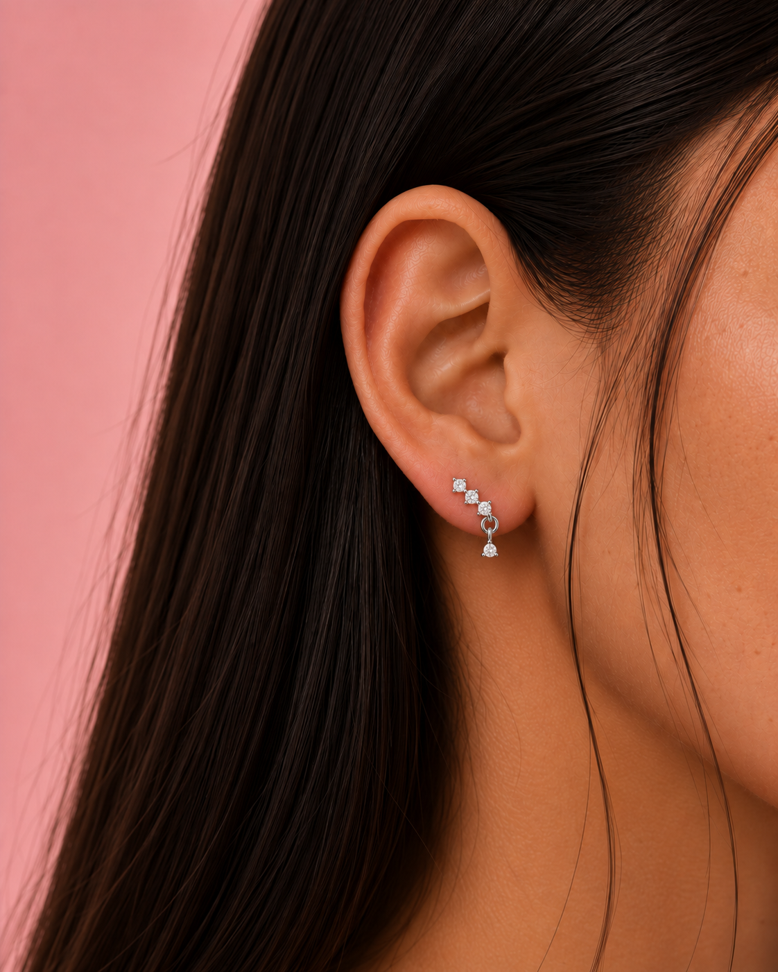 Constellation Drop Dainty Silver Stud Earrings