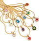 Aster & Aura Enchanter’s gem snake chain charm gold necklaces
