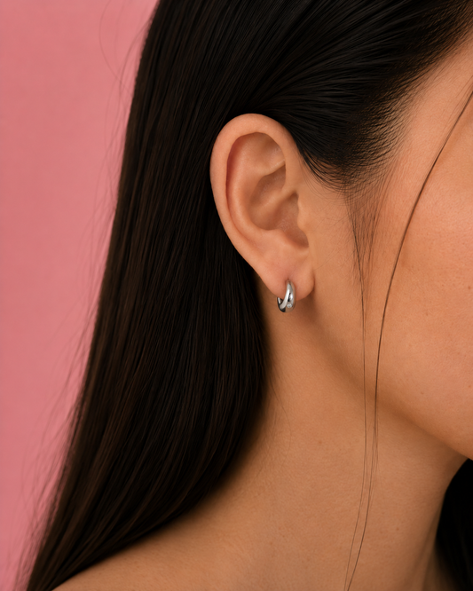 Hazel Silver Hoop Earrings