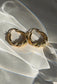 Jasmine Crystal Intertwined Gold Hoop Earrings – view 3