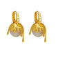 Kaia Gold Drip Pearl Iridescent Huggies Earrings by Aster & Aura