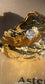 Moonlight Antique Crystal Gold Chunky Hoop Earrings – view 3