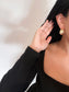 Moonlight Antique Crystal Gold Chunky Hoop Earrings – alternative view