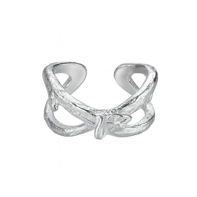 Mystic Woodland Hammered Silver Adjustable Ring by Aster & Aura