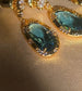 Ocean Blue Crystal Gold Drop Earrings – view 3