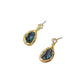Ocean Blue Crystal Gold Drop Earrings by Aster & Aura
