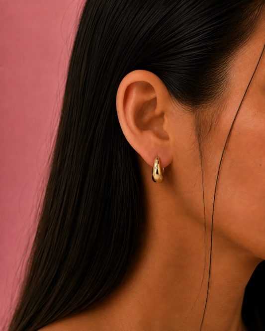 Solara Dainty Gold Hoop Huggies Earrings