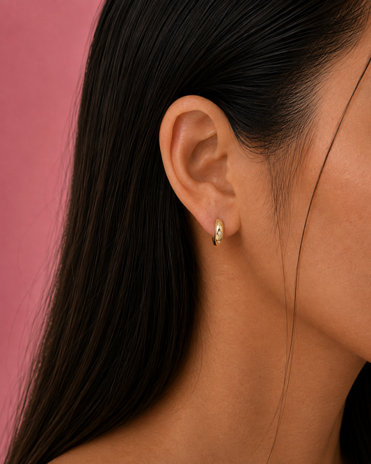 Starlight Dainty Gold Hoop Huggies Earrings