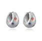 Twilight Colourful Cubic Zirconia Dainty Silver Hoop Earrings by Aster & Aura
