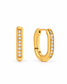 Auriga Crystal U Shape Gold Huggie Earrings