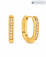 Auriga Crystal U Shape Gold Huggie Earrings