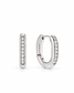Auriga Crystal U Shape Silver Huggie Earrings