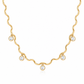 Cygnus Dainty Wave Zircon Gold Necklace