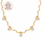 Cygnus Dainty Wave Zircon Gold Necklace