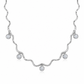 Cygnus Dainty Wave Zircon Silver Necklace