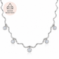 Cygnus Dainty Wave Zircon Silver Necklace