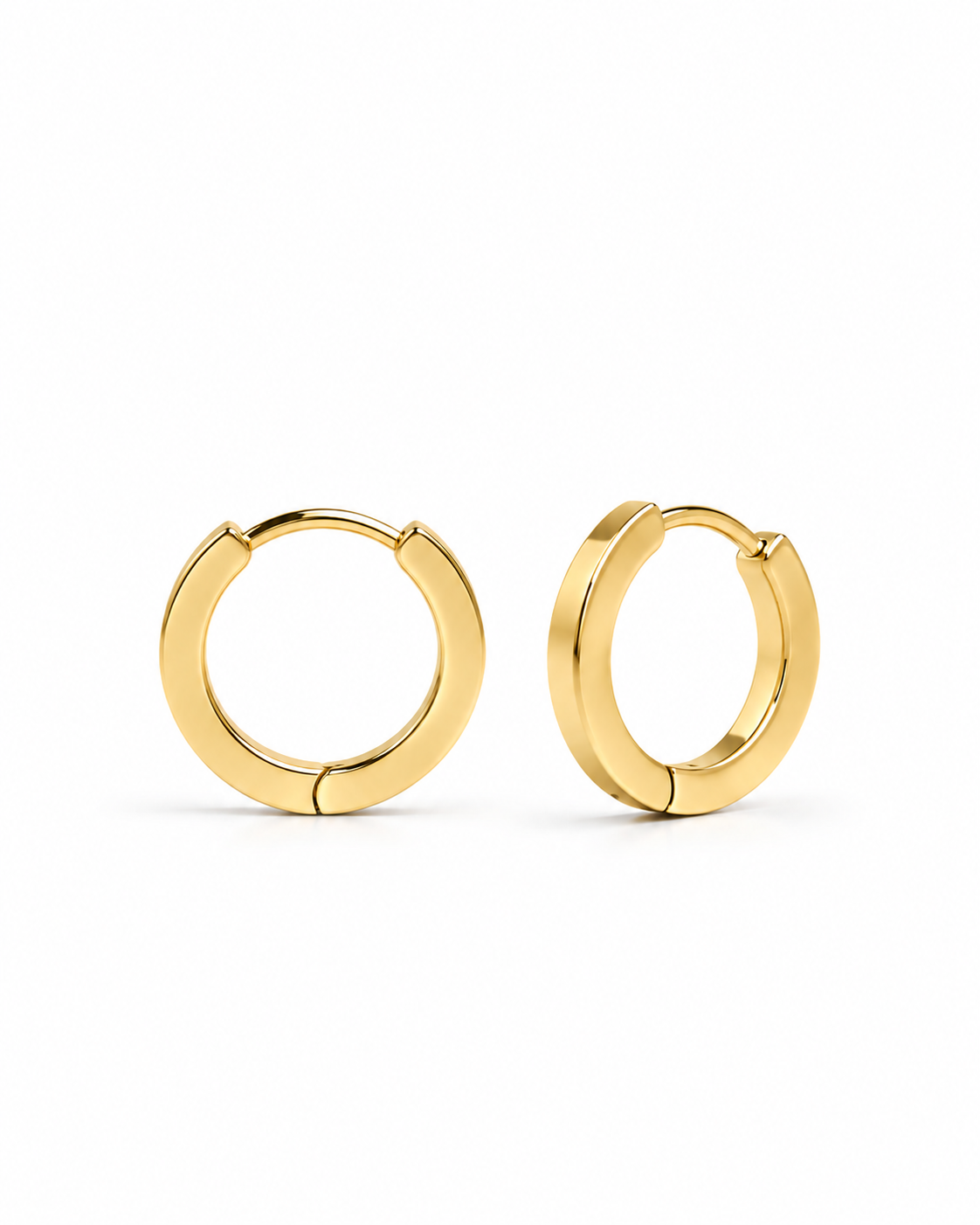 Gemini Square Edge Gold Huggie Earrings