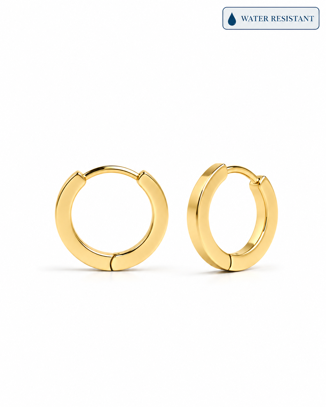 Gemini Square Edge Gold Huggie Earrings
