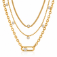 Orion Triple Layer Zircon Gold Necklace