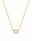 Phoenix Clear Hexagon Glass Gold Necklace
