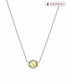Phoenix Yellow Hexagon Glass Silver Necklace
