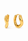 Vela Twisted Wave Gold Huggie Hoop Earrings